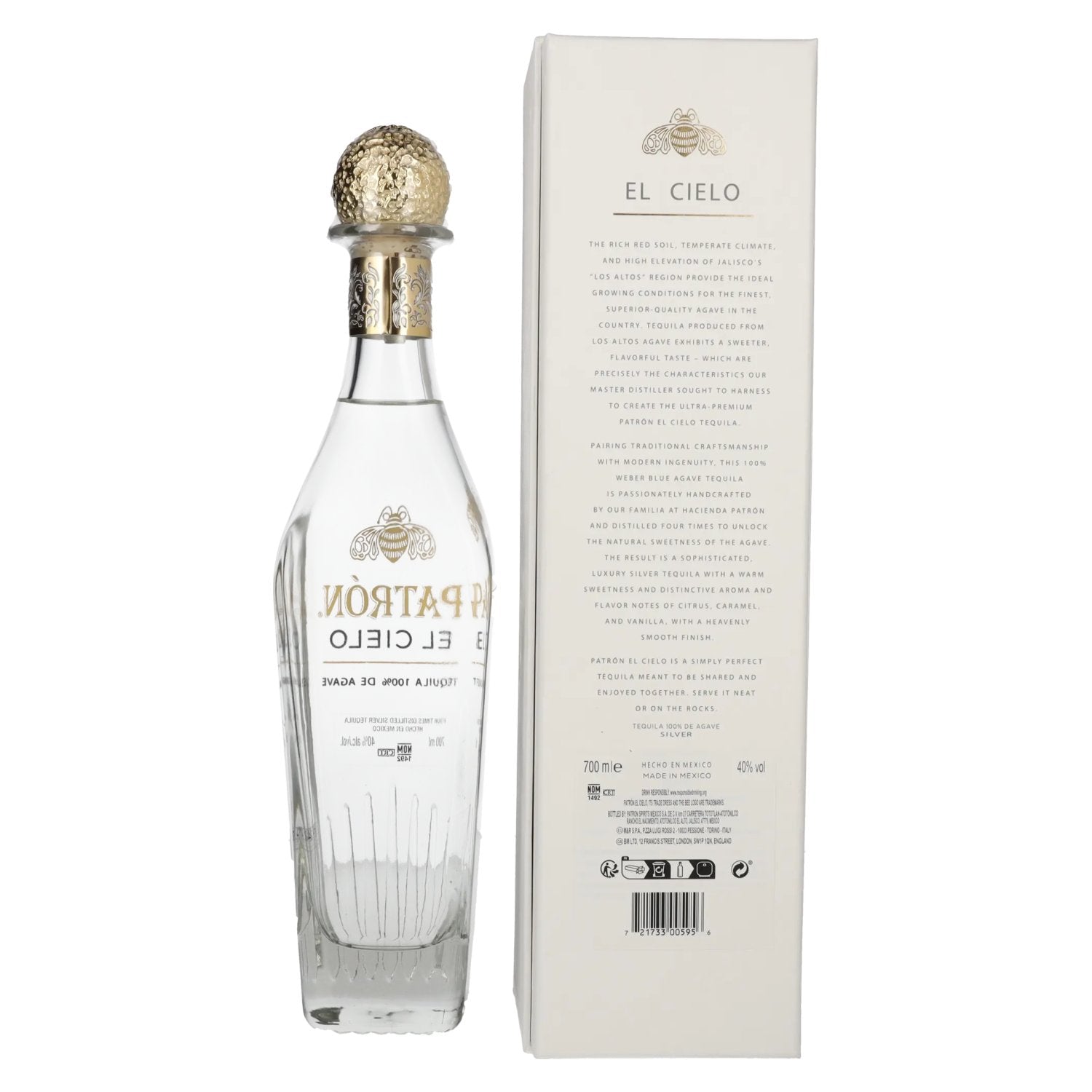 Patrón El Cielo Silver Tequila 100% de Agave 40% Vol. 0,7l in Geschenkbox
