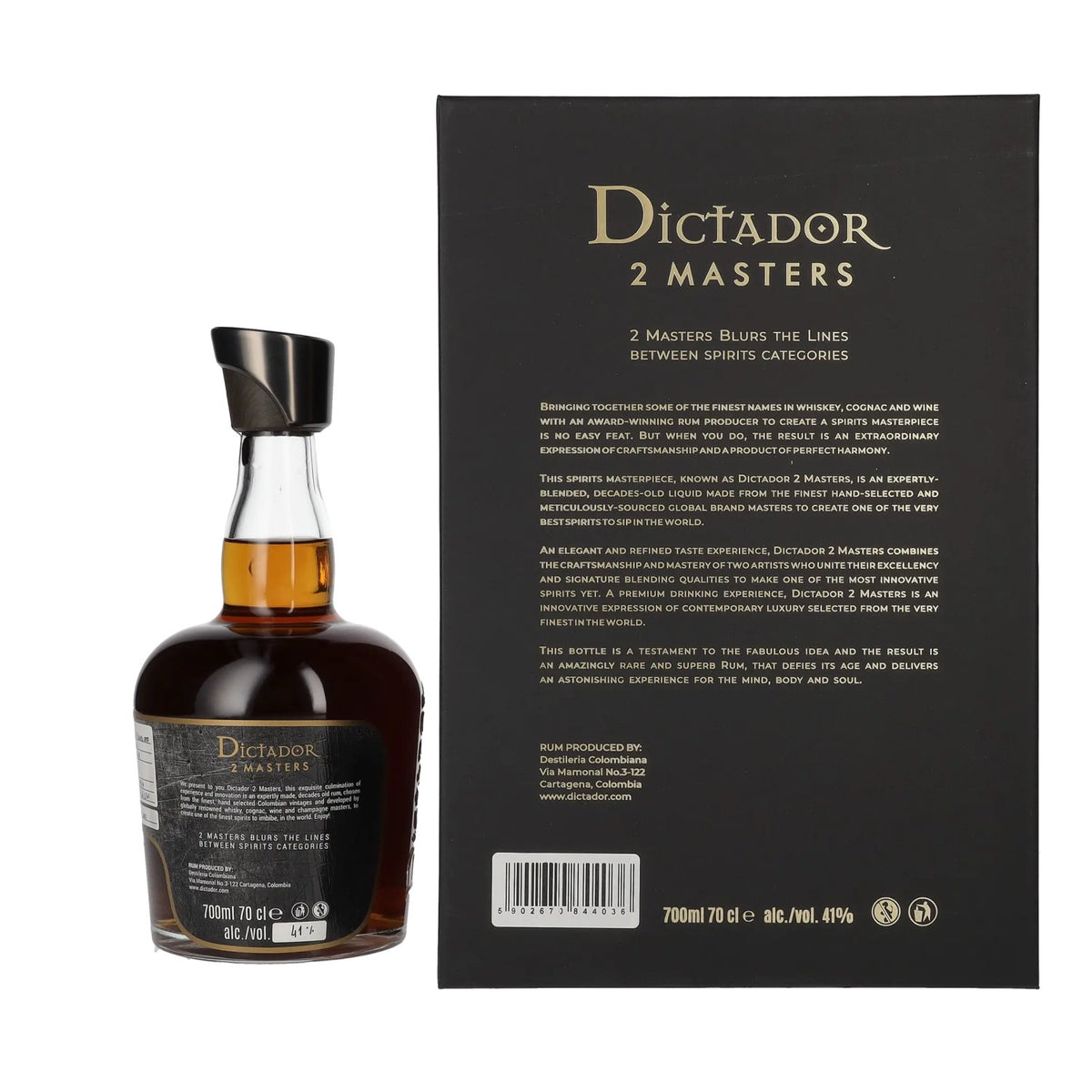 Dictador 2 MASTERS 1978 39 jaar oud Hardy Finish 41% vol. 0,7 l in geschenkverpakking