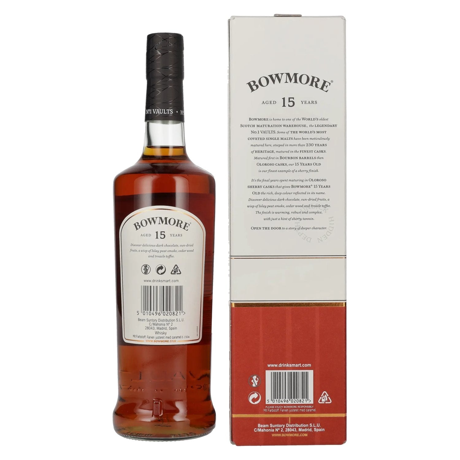 Bowmore 15 Years Old Islay Single Malt 43% Vol. 0,7l en boîte cadeau