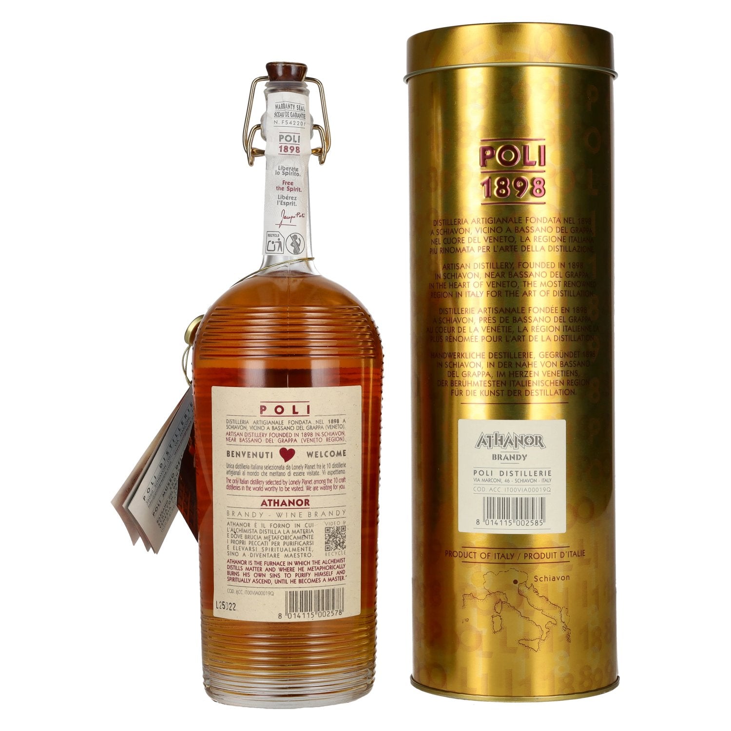 Poli Brandy ATHANOR 40% Vol. 0,7l in Tinbox