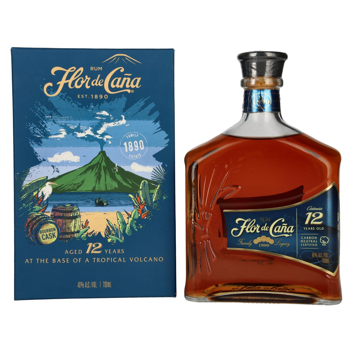 Flor de Caña Centenario 12 Years Old Rum 40% Vol. 0,7l in Geschenkbox