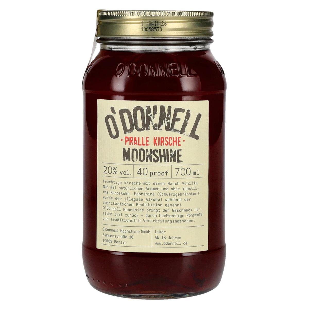 O'Donnell Moonshine PLUMP CHERRY Liqueur 20% ABV 0.7l