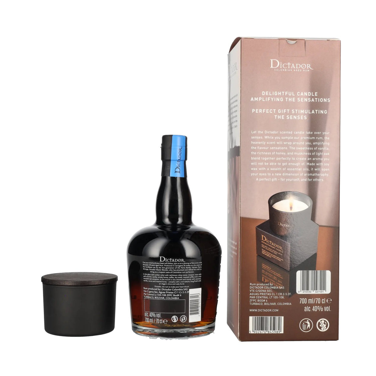 Dictador 20 Years Old ICON RESERVE Colombian Rum 40% Vol. 0,7l in Geschenkbox mit Kerze