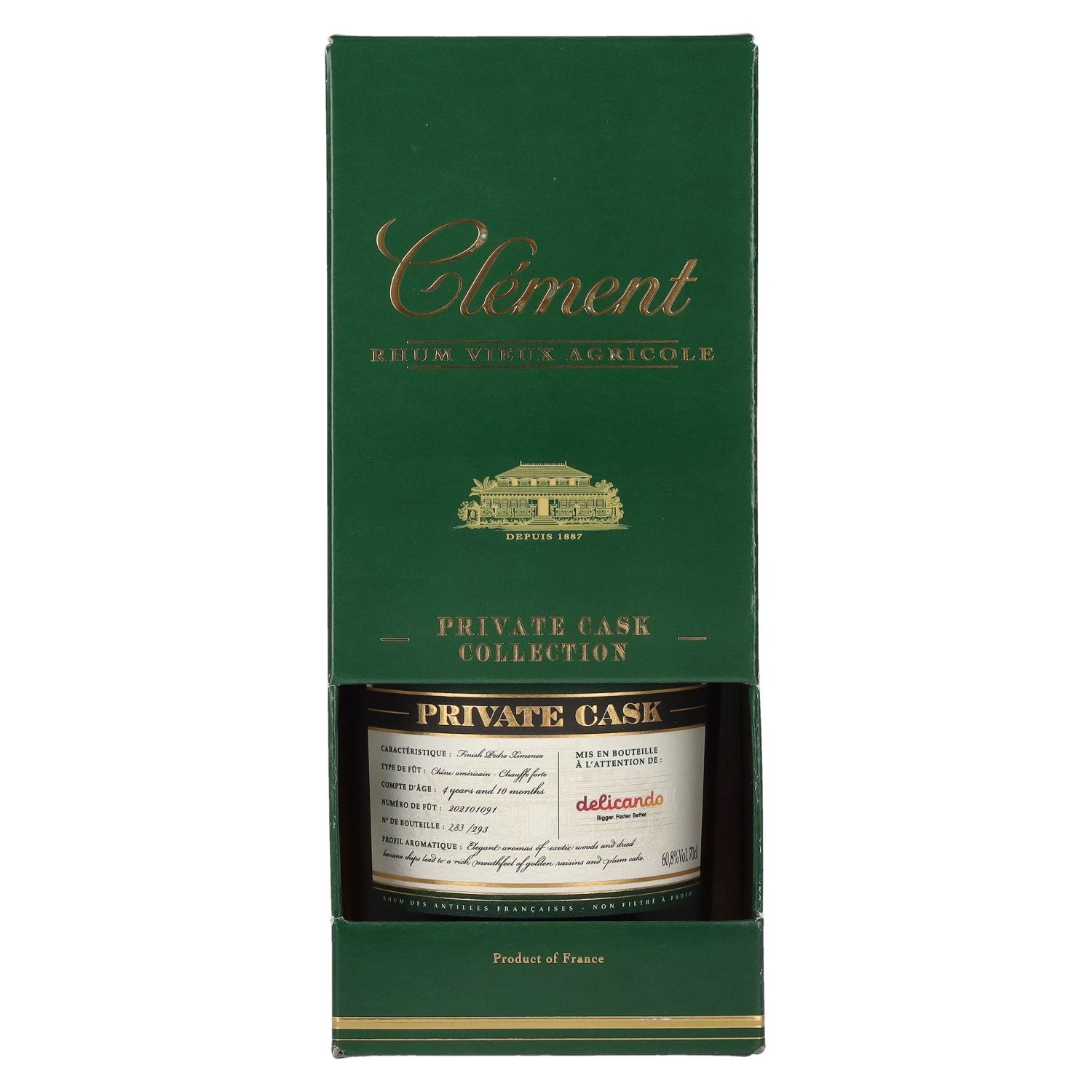 Clément Rhum Vieux Agricole PRIVATE CASK Pedro Ximénez by delicando 60,8% Vol. 0,7l in geschenkverpakking