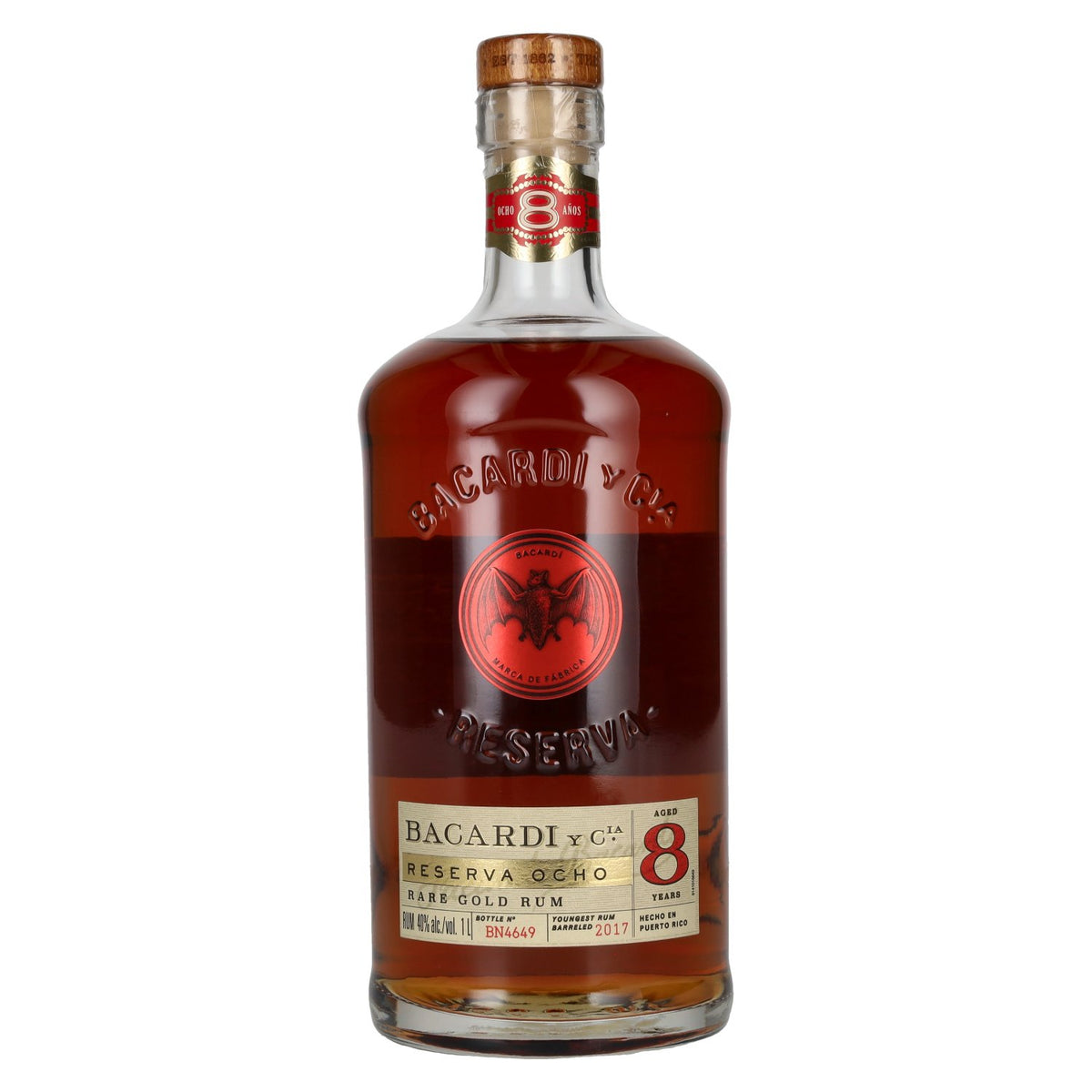Bacardi 8 Años RESERVA OCHO Rare Gold Rum 40% vol. 1 litre