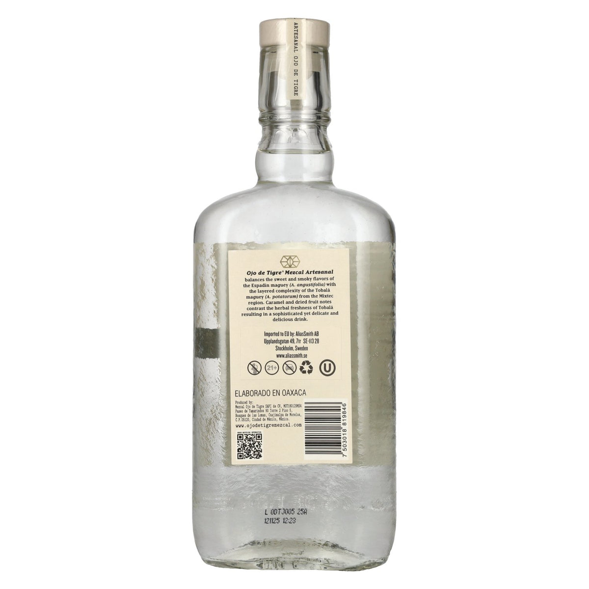 Ojo de Tigre Mezcal artisanal jeune 100 % agave 37 % vol. 0,7 l