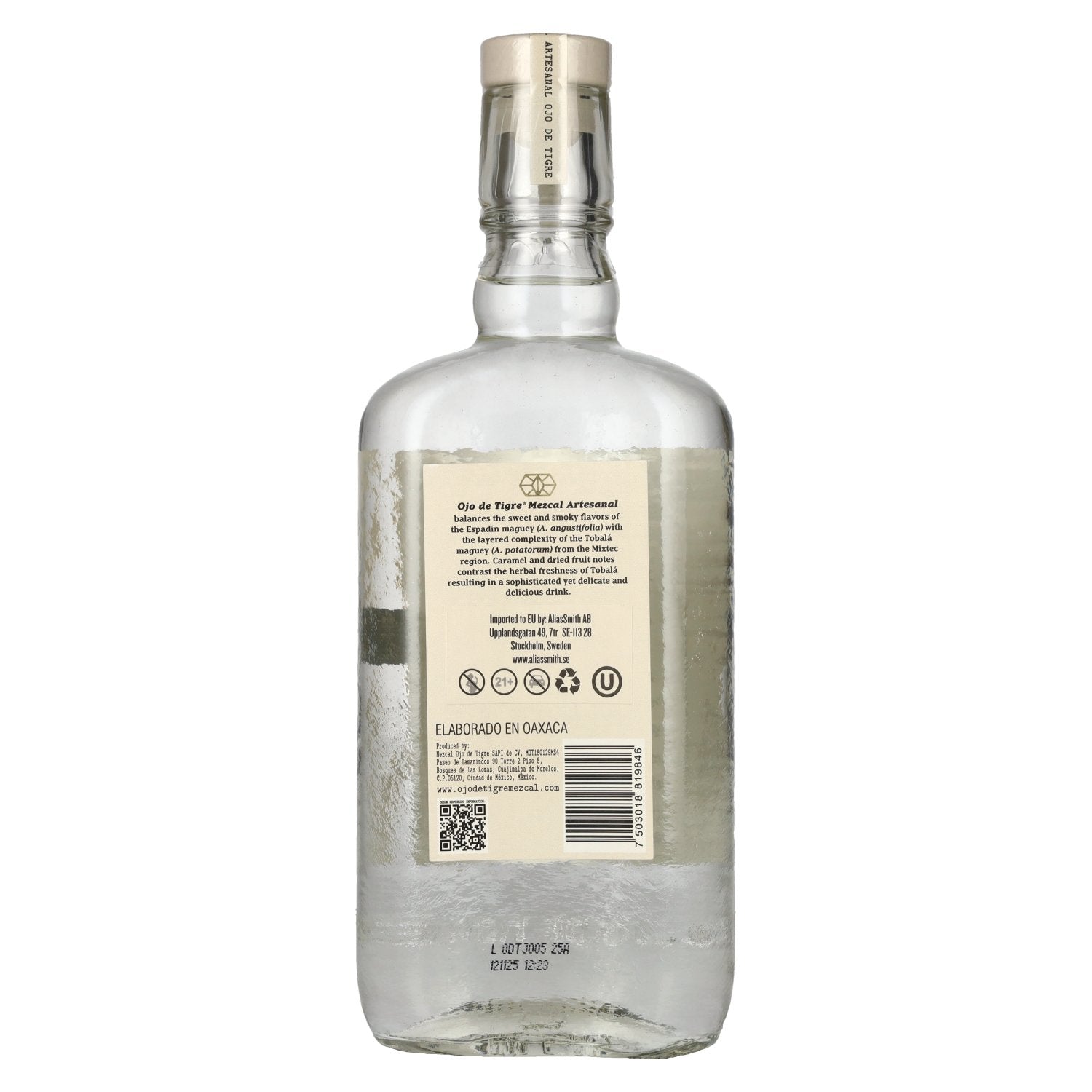 Ojo de Tigre Mezcal Artesanal Joven 100% Agave 37% Vol. 0,7l
