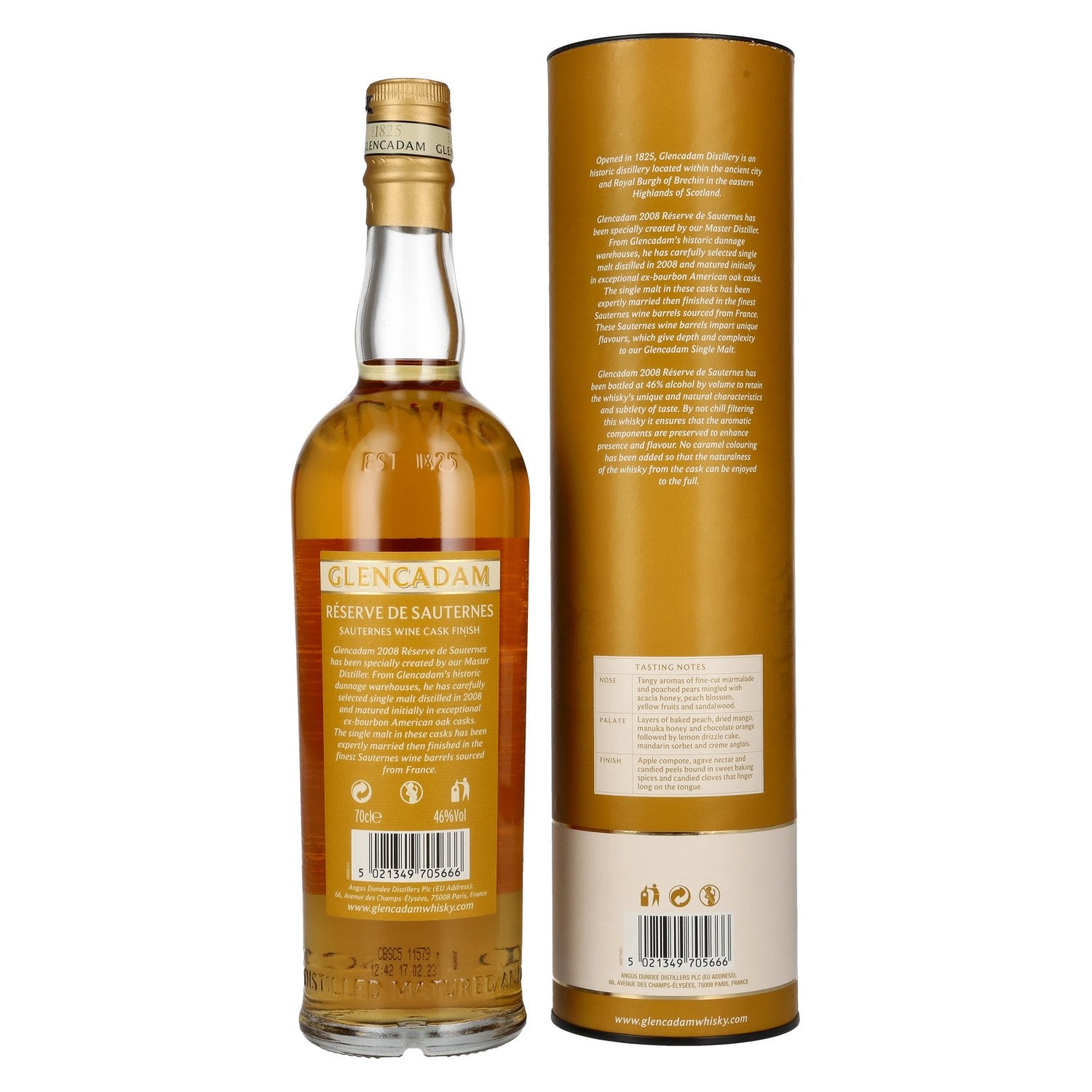 Glencadam 13 Years Old Sauternes Wine Cask Finish Limited Edition 2008 46% Vol. 0,7l in geschenkverpakking