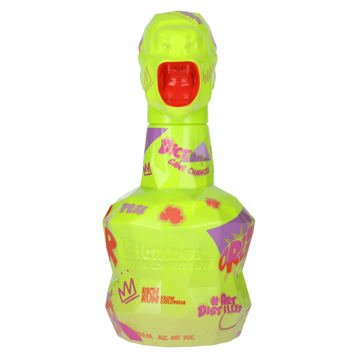 Dictador GAME CHANGER NEON &amp; YELLOW Colombian Rum 40% ABV 0.7l