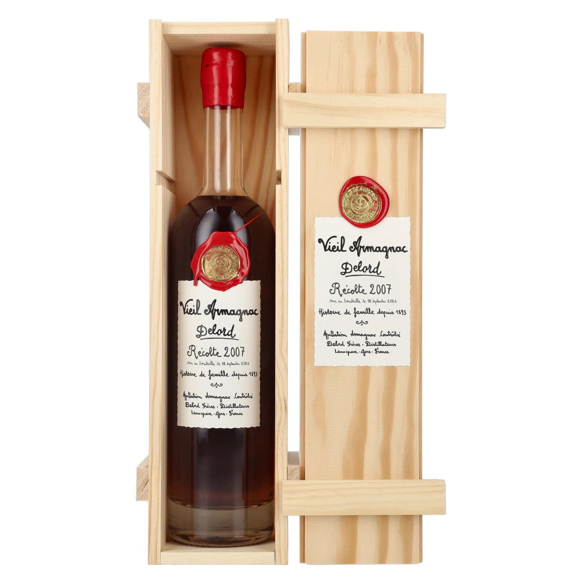 Vieil Armagnac Delord Vintage Récolte 2007 40% Vol. 0,7l in Holzkiste