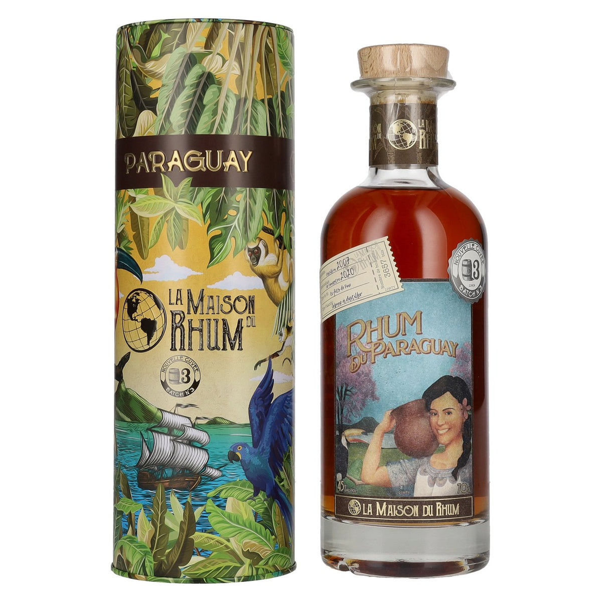 La Maison du Rhum PARAGUAY 2007/2020 Batch nr. 3 45% vol. 0,7 l in blikken doos
