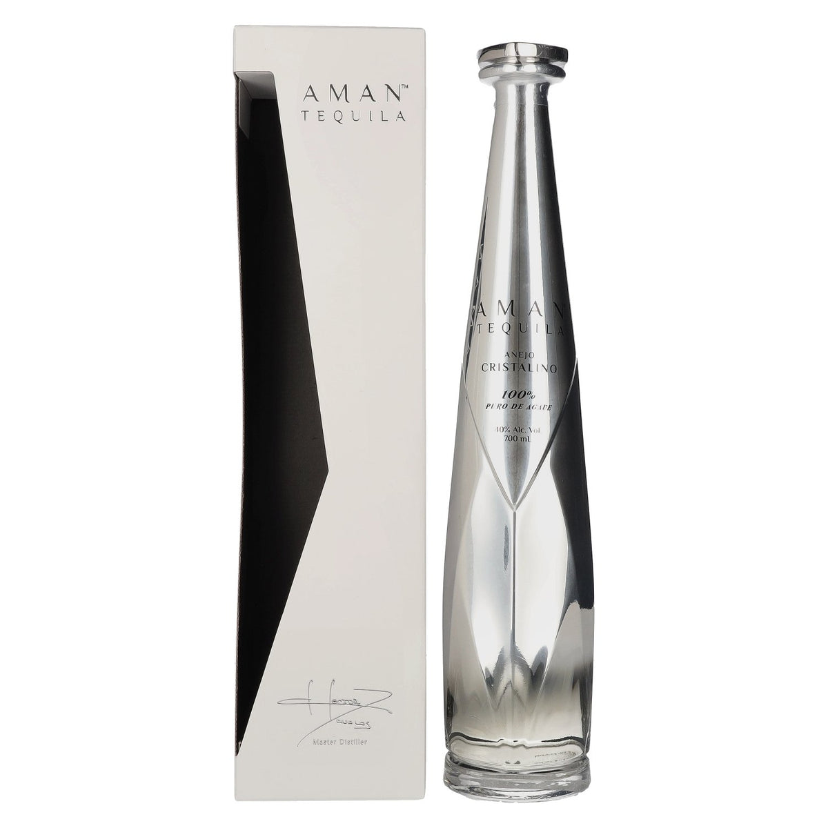 Aman Tequila Añejo Cristalino 100% Puro de Agave 40% Vol. 0,7l in geschenkverpakking