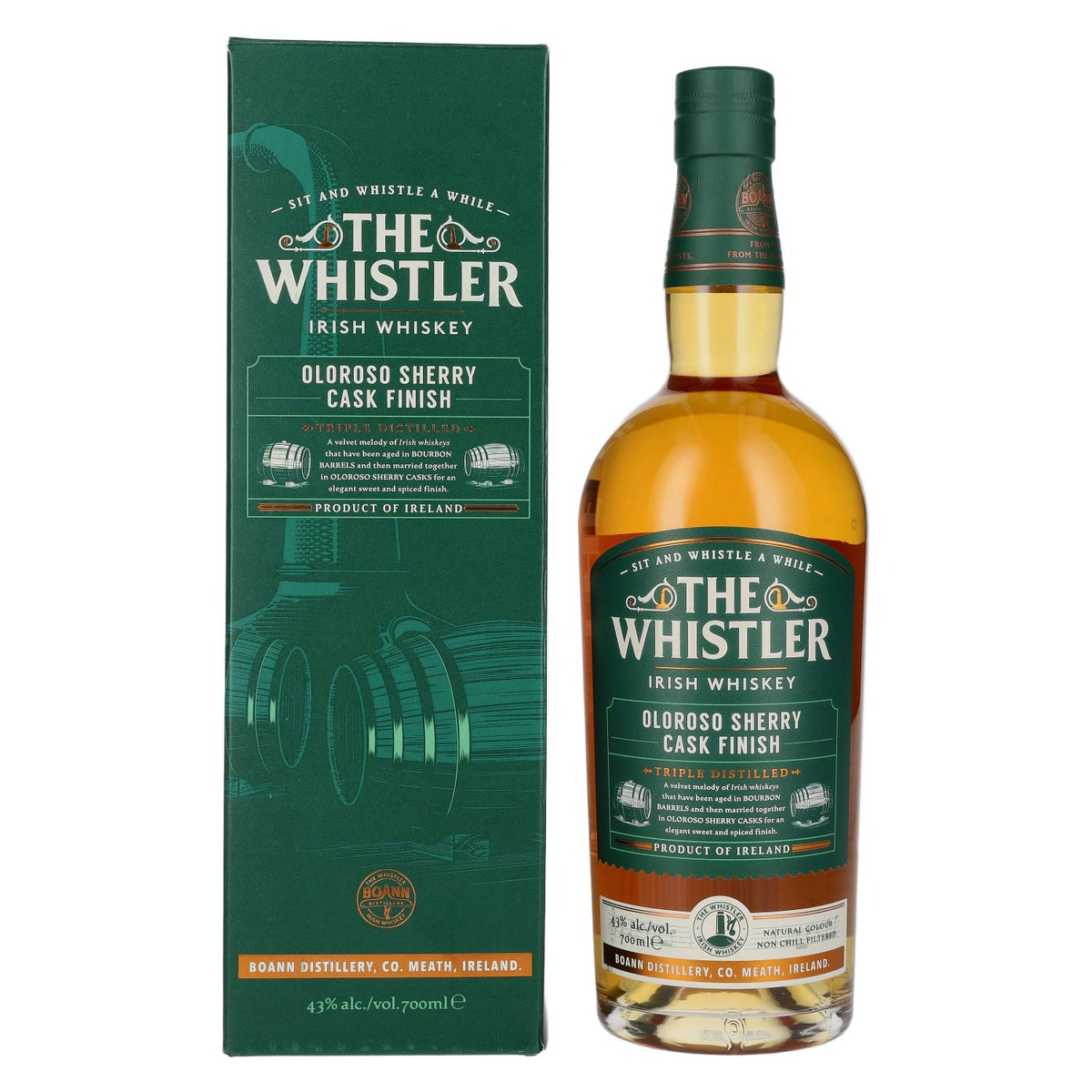 The Whistler Irish Whiskey OLOROSO SHERRY CASK FINISH 43% vol. 0,7 l in geschenkverpakking