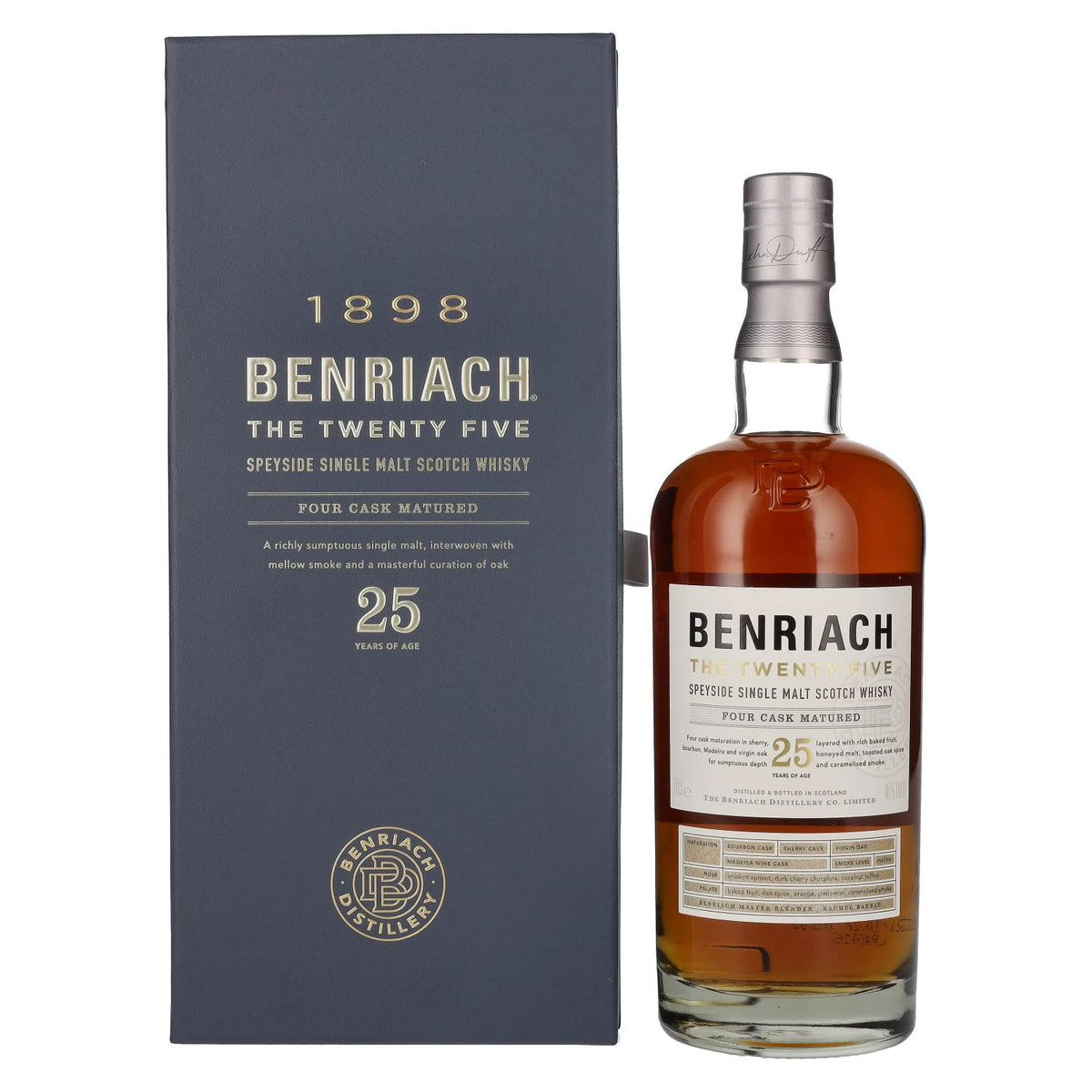 Benriach THE TWENTY FIVE Single Malt, Four Cask Matured, 46% vol., 0.7 l, in a gift box