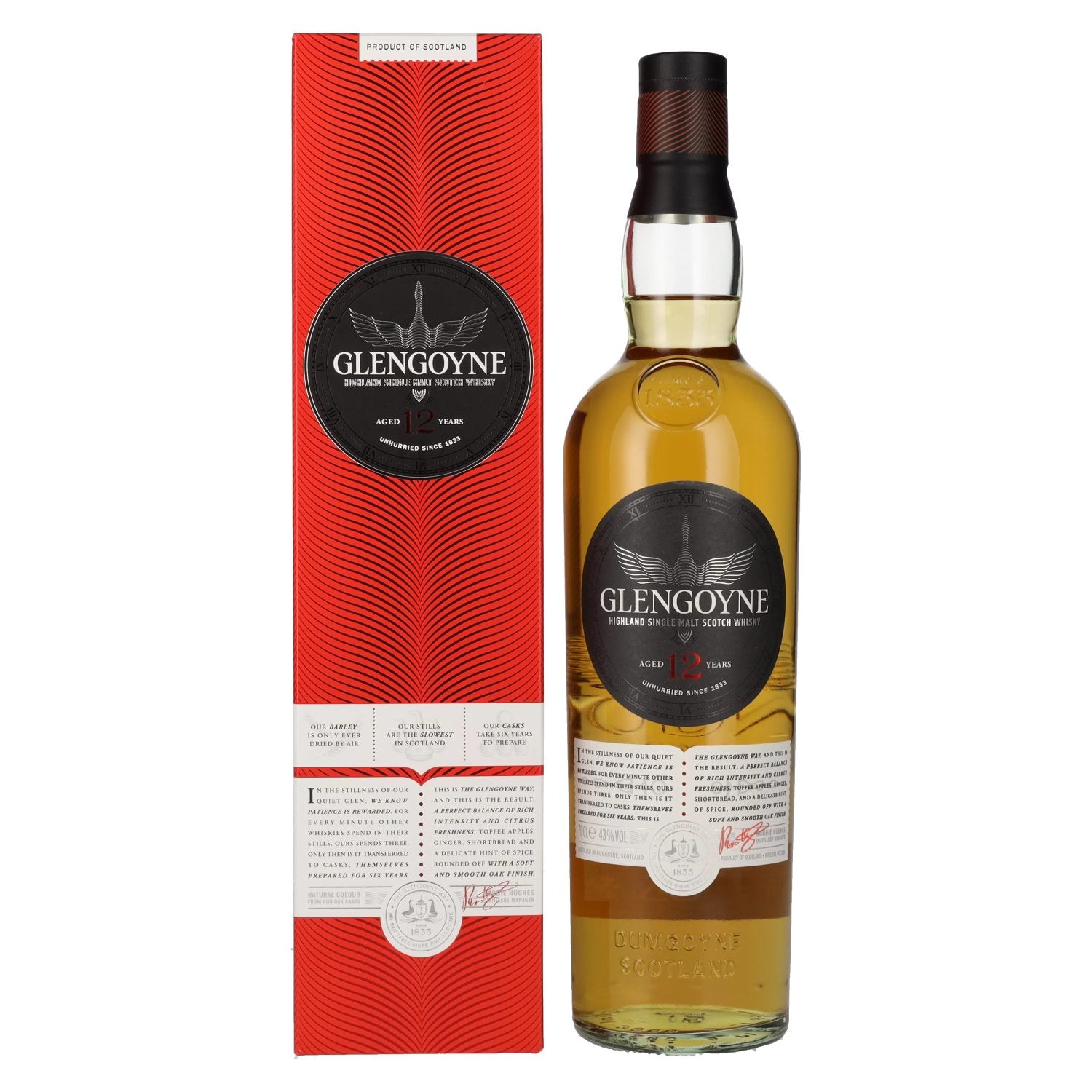 Glengoyne 12 Years Old Highland Single Malt Scotch Whisky 43% Vol. 0,7l en coffret cadeau