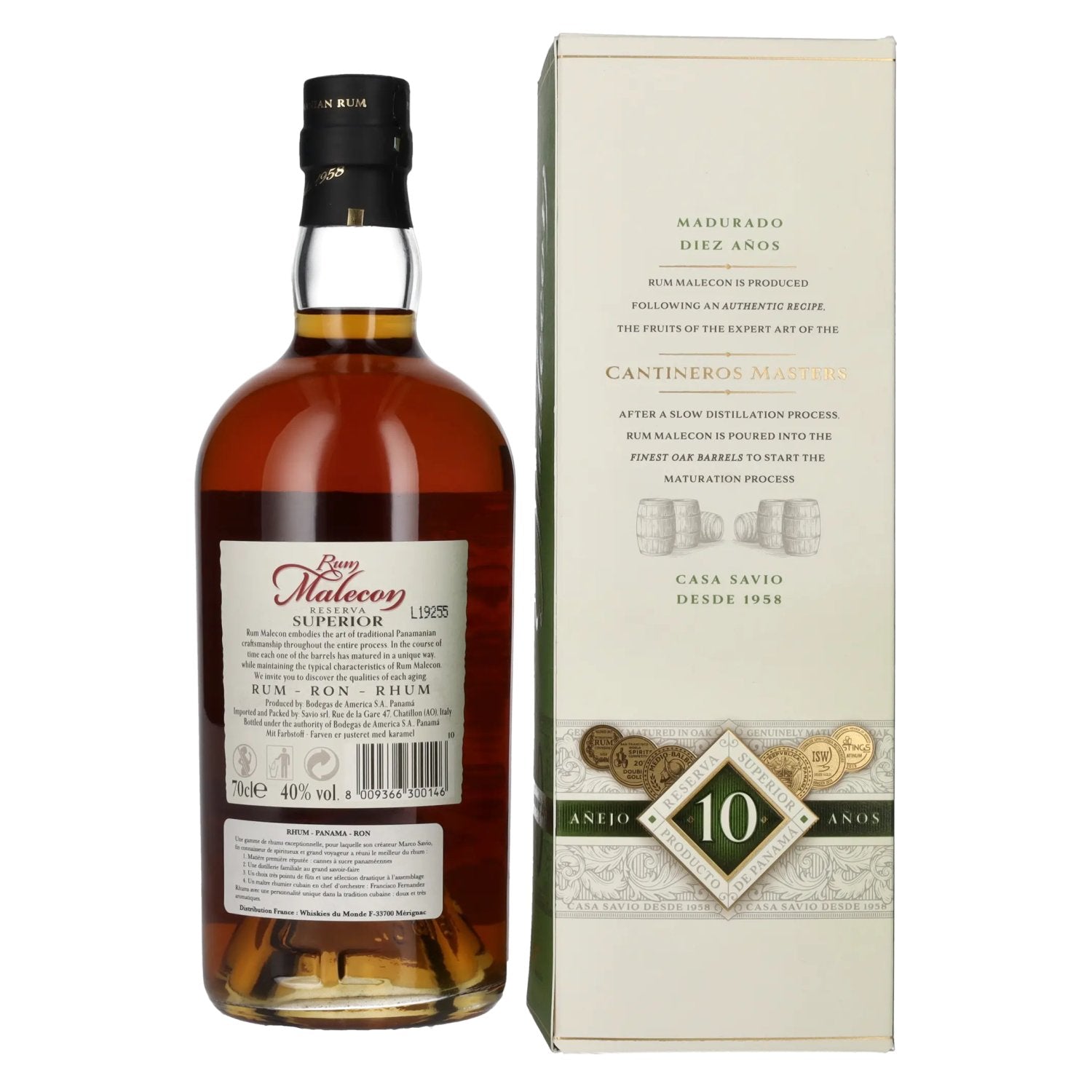 Rum Malecon Añejo 10 Años Reserva Superior 40% Vol. 0,7l in Geschenkbox
