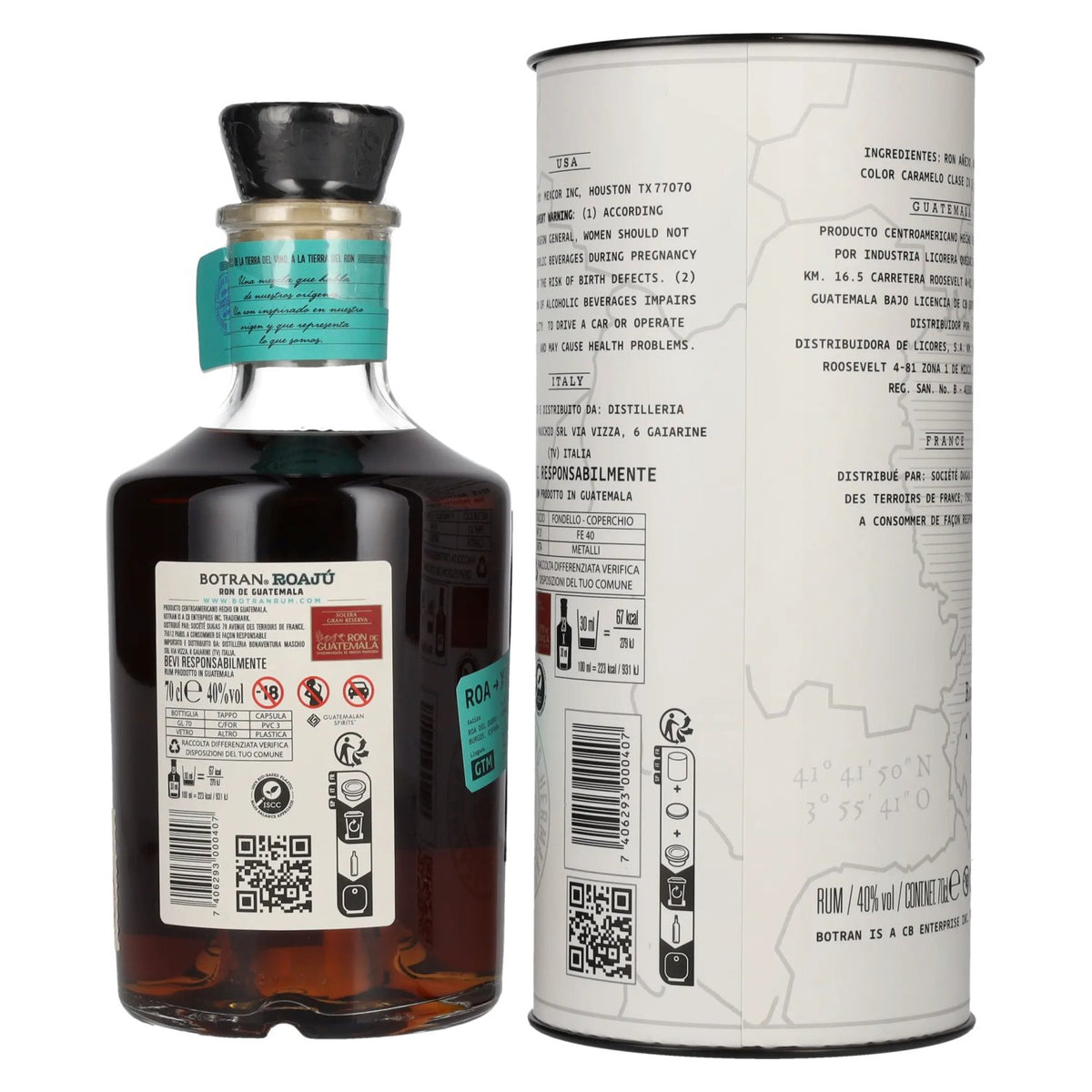 Botran ROAJÚ Ron de Guatemala Rum 40% Vol. 0,7l in Geschenkbox