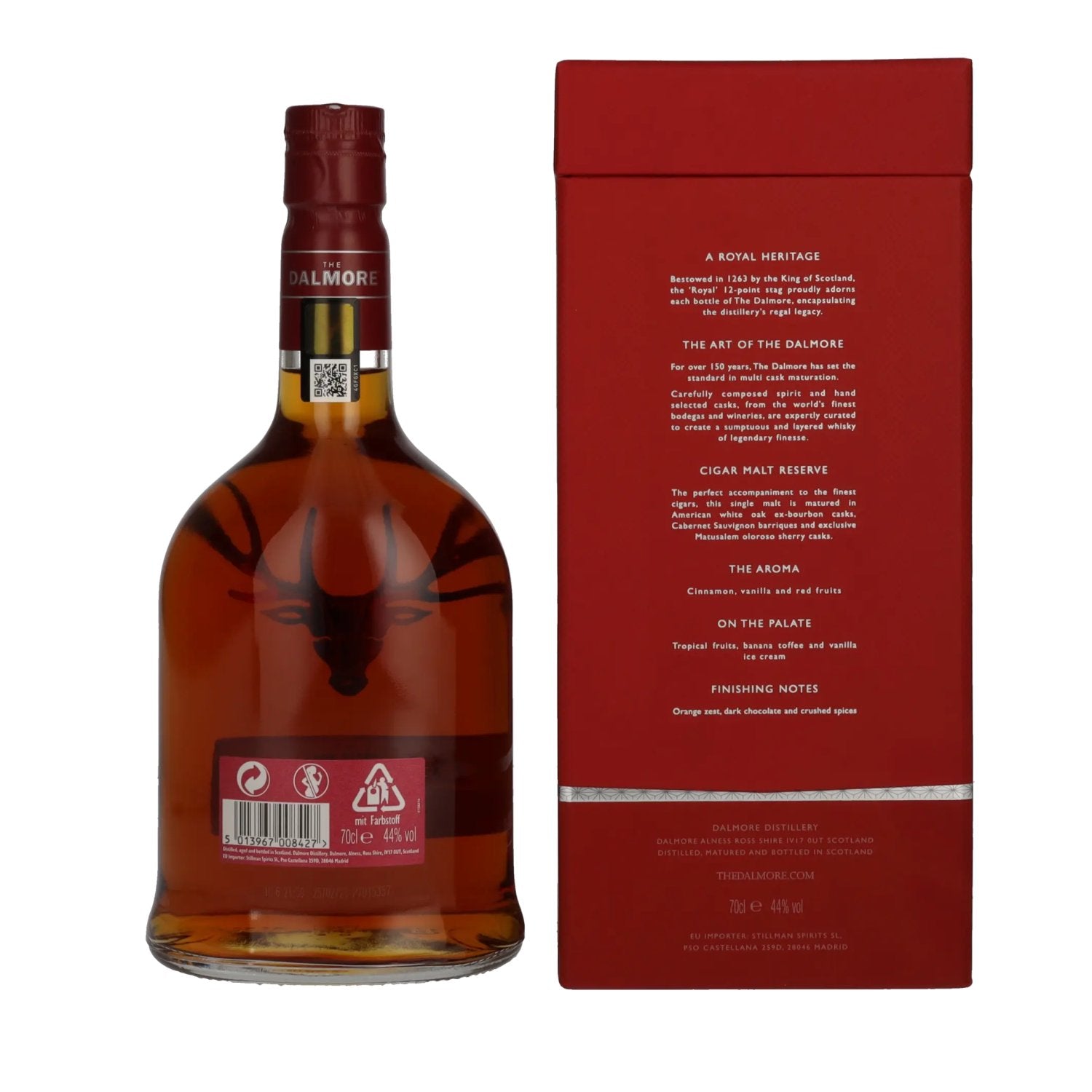 The Dalmore CIGAR MALT Reserve Highland Single Malt Scotch Whisky 44% Vol. 0,7l in geschenkverpakking
