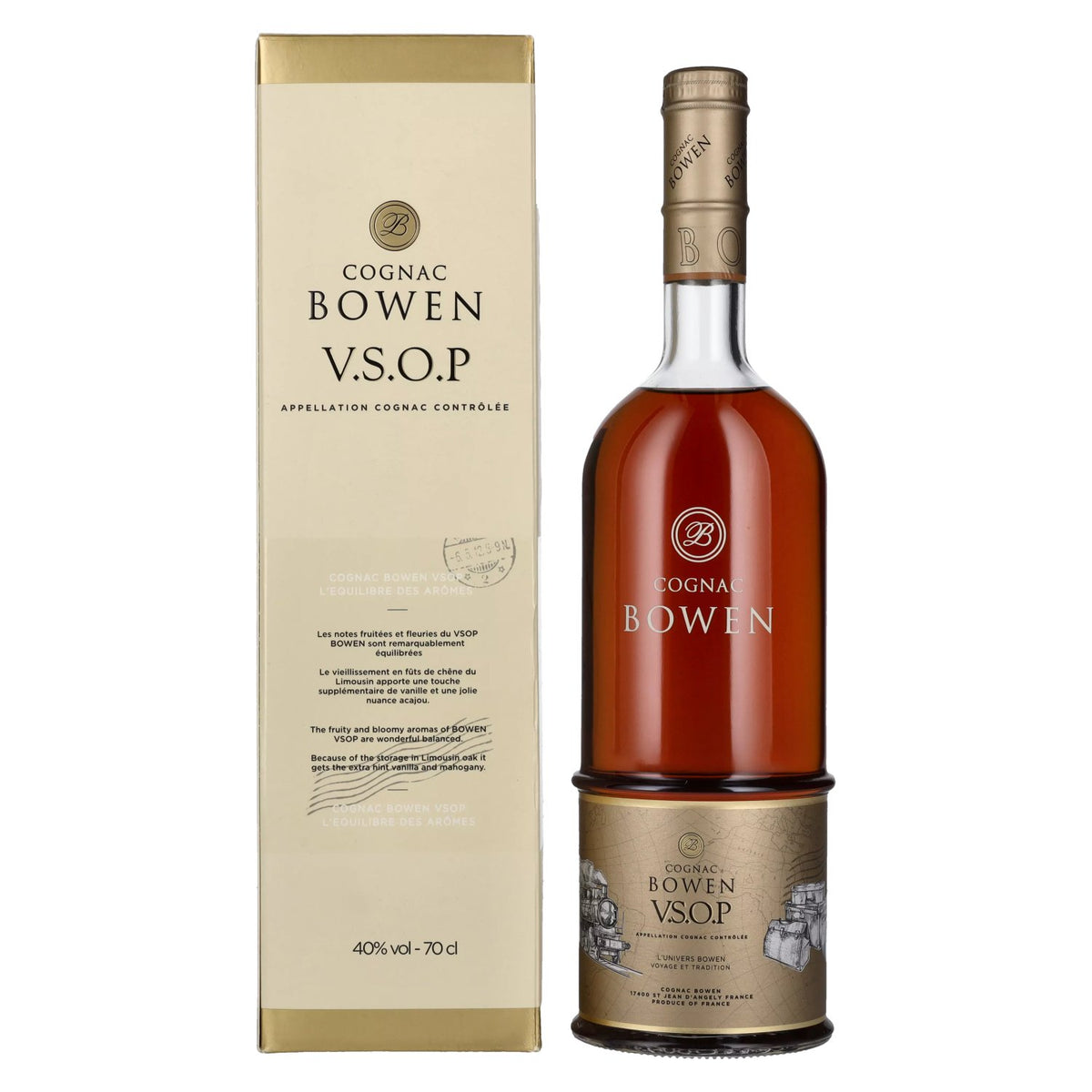 Bowen Cognac V.S.O.P. 40% vol. 0,7 l in geschenkverpakking