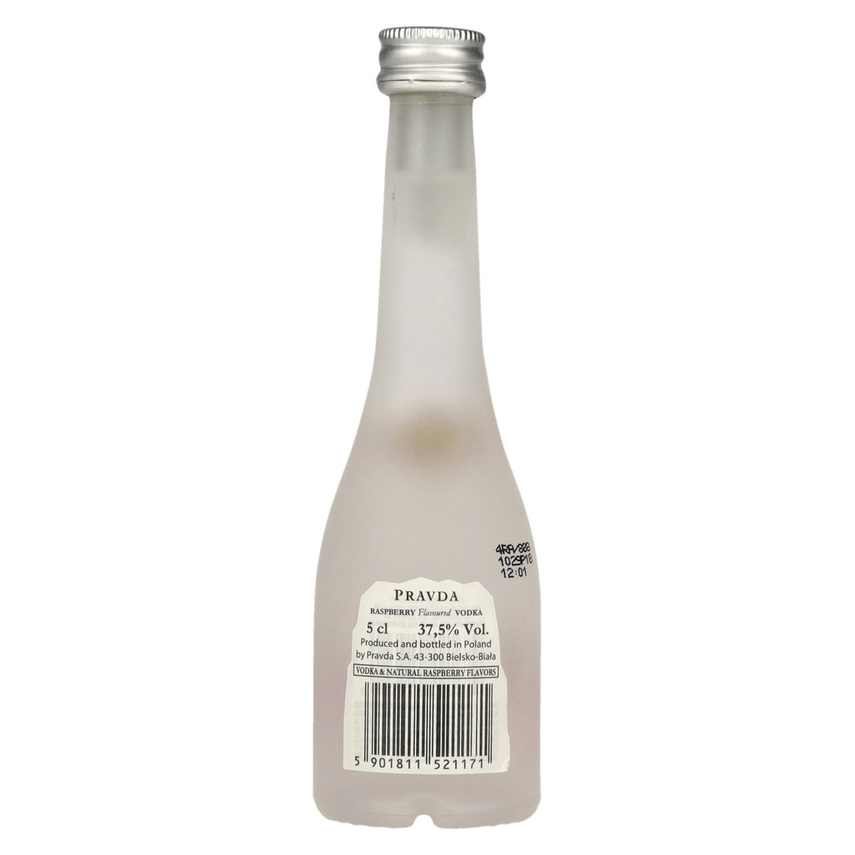 Vodka Pravda aromatisée à la framboise, 37,5 % vol., 0,05 l