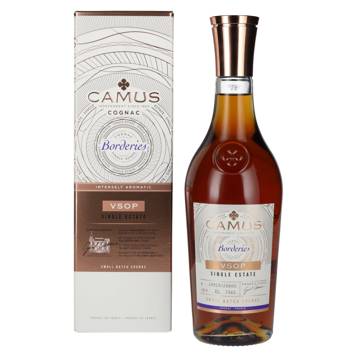 Camus VSOP Borderies Single Estate Small Batch Cognac 40% vol. 0,7 l in geschenkverpakking