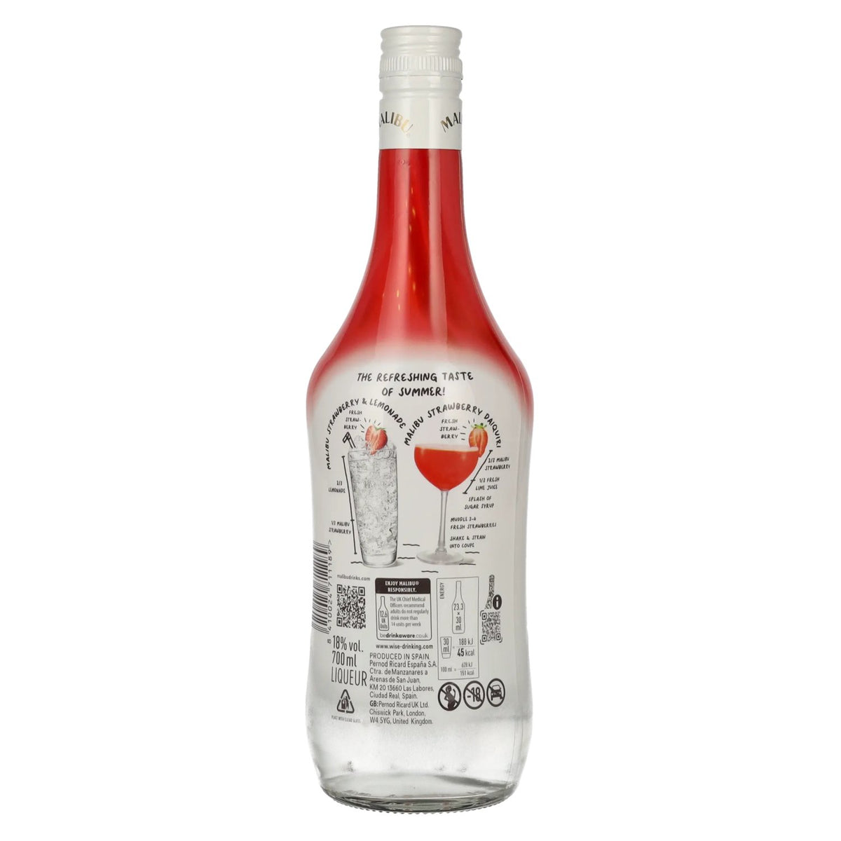 Malibu Strawberry Liqueur 18% ABV 0.7 l