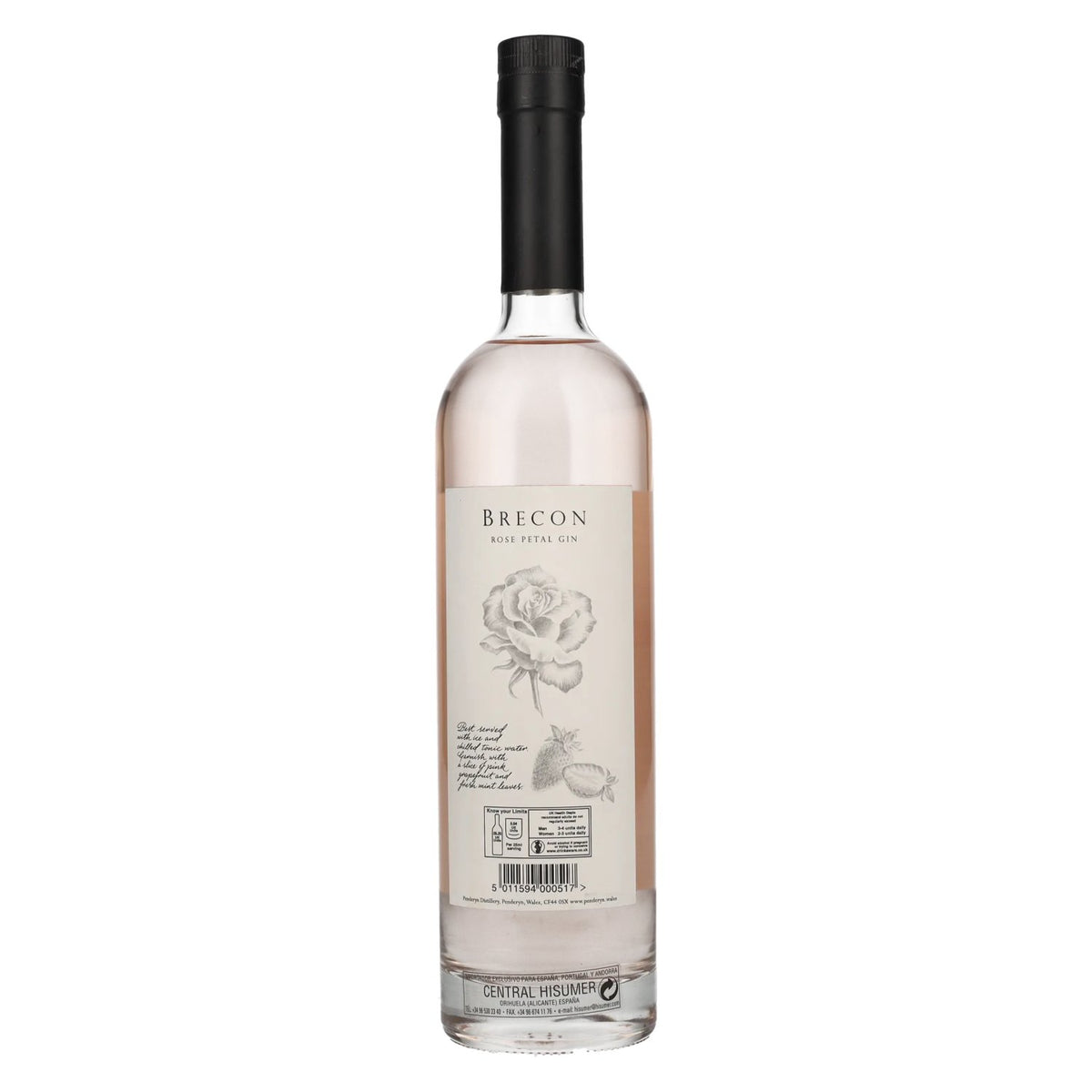 Brecon ROSE PETAL Gin 37.5% ABV 0.7l