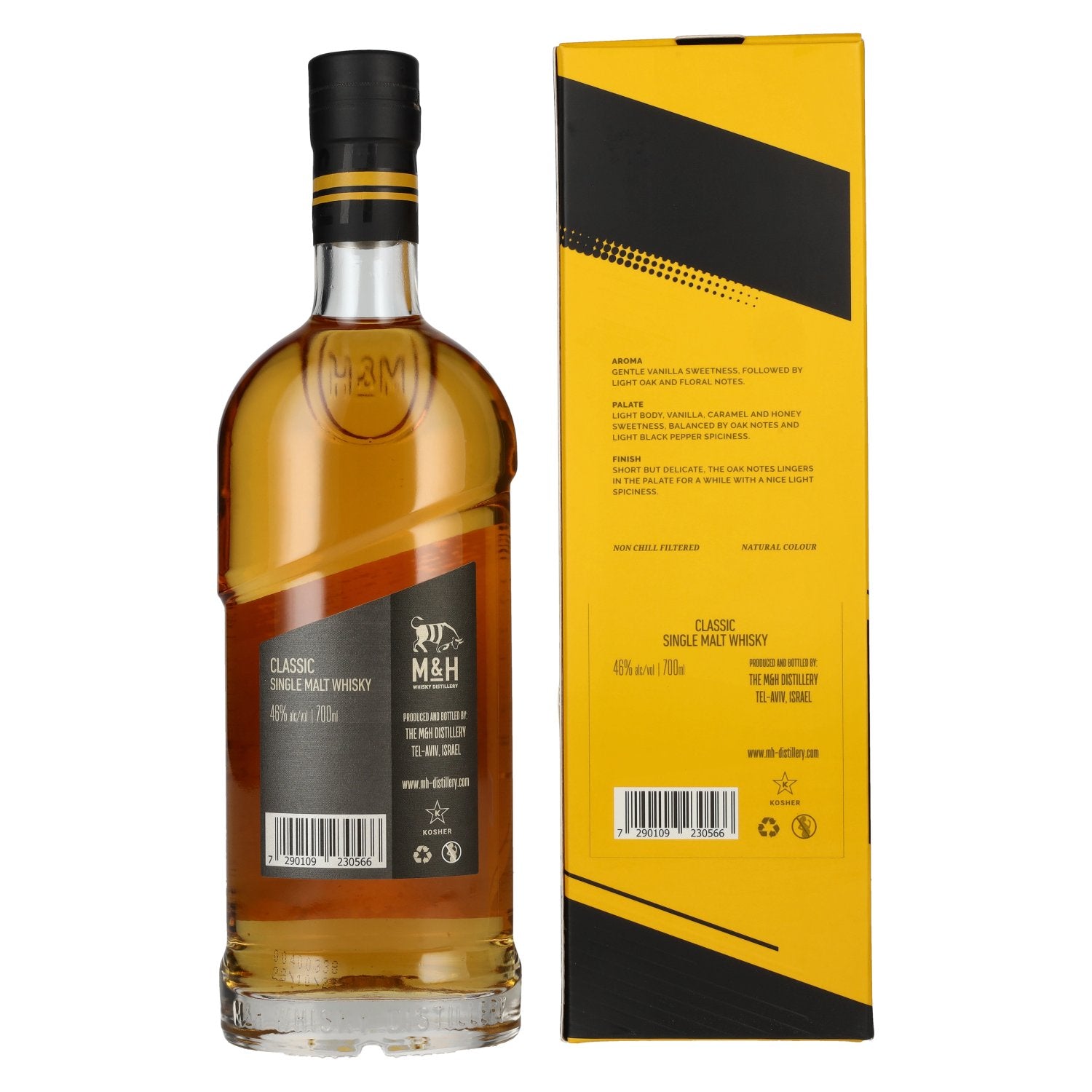 M&H Classic Single Malt Whisky 46% Vol. 0,7l in Geschenkbox