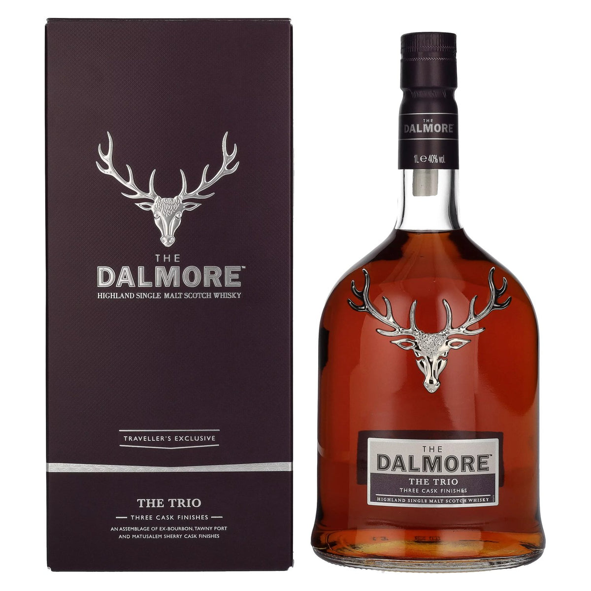 The Dalmore THE TRIO Highland Single Malt Scotch Whisky 40% ABV 1 litre in a gift box