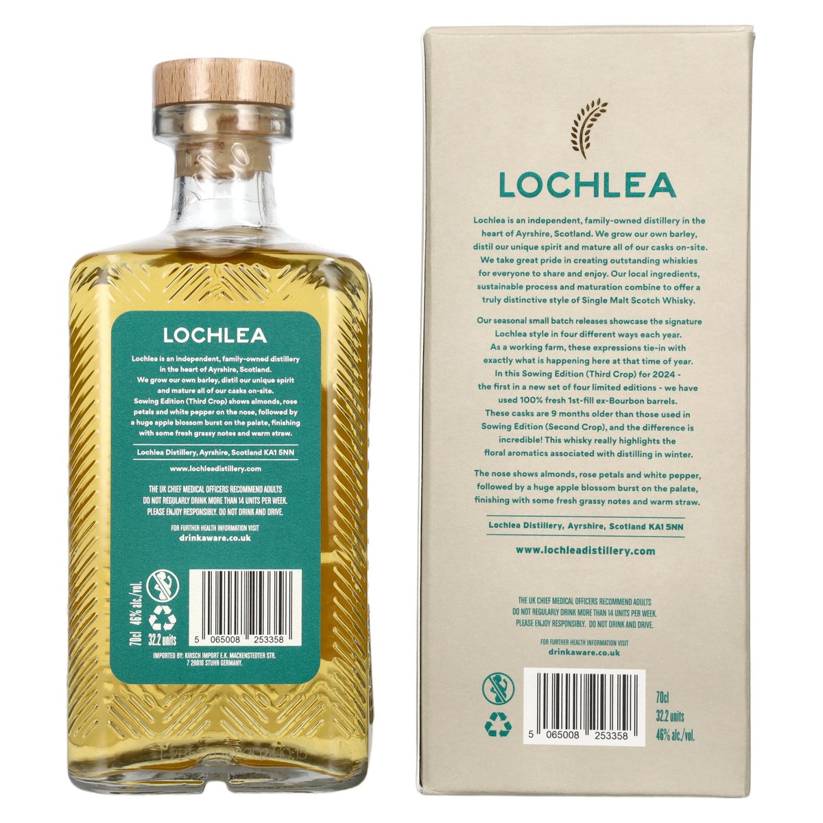 Lochlea SOWING EDITION Third Crop Single Malt Scotch Whisky 46 % vol., 0,7 l, dans un coffret cadeau
