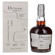 Dictador PÁRRAFO I 19 ans d'âge PARDO Millésime 2003 40 % vol. 0,7 l dans un coffret cadeau