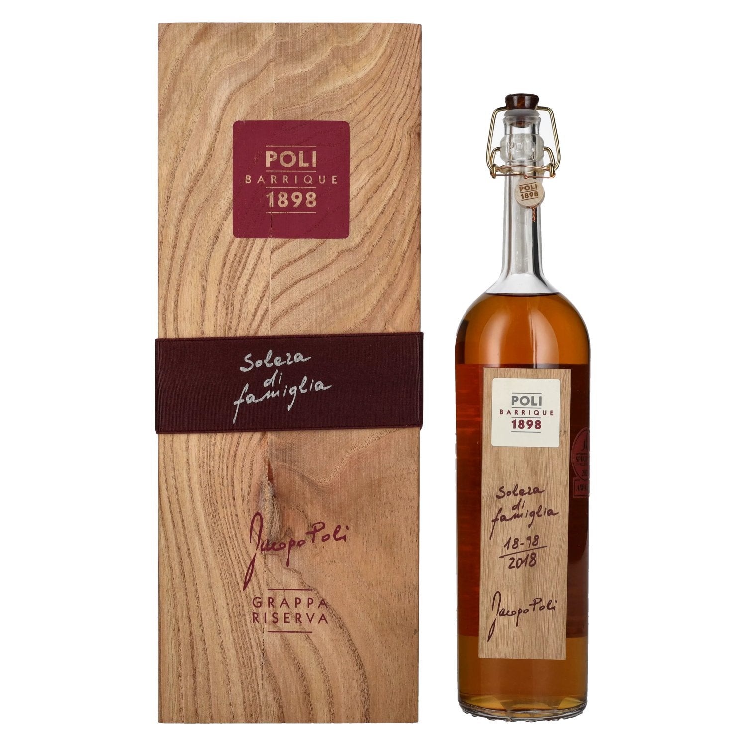 Poli Grappa Barrique 1898 Solera di Famiglia 55% Vol. 0,7l in wooden box