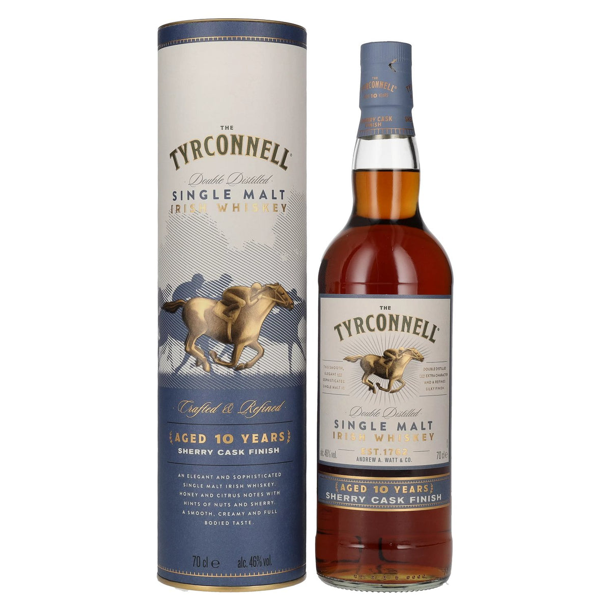 The Tyrconnell 10 ans d'âge, fût de sherry, 46 % vol., 0,7 l, dans un coffret cadeau