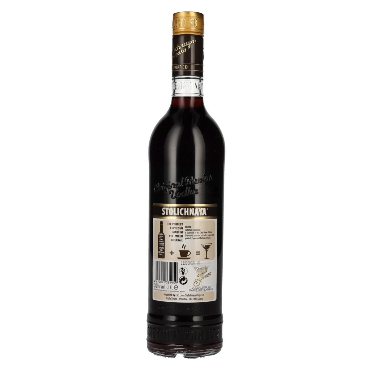 Stolichnaya Espresso Coffee-Flavoured Premium Vodka FKP 30% vol. 0.7 l
