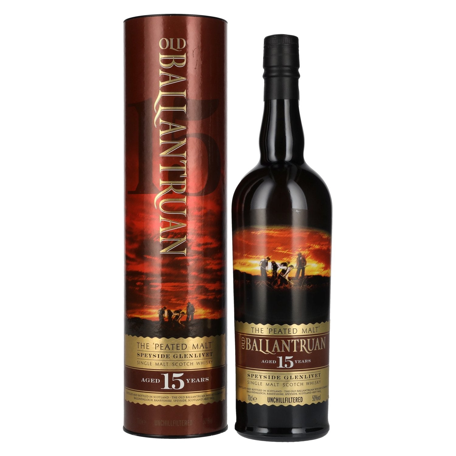 Old Ballantruan 15 Years Old The Peated Malts Single Malt Scotch Whisky 50% Vol. 0,7l en coffret cadeau