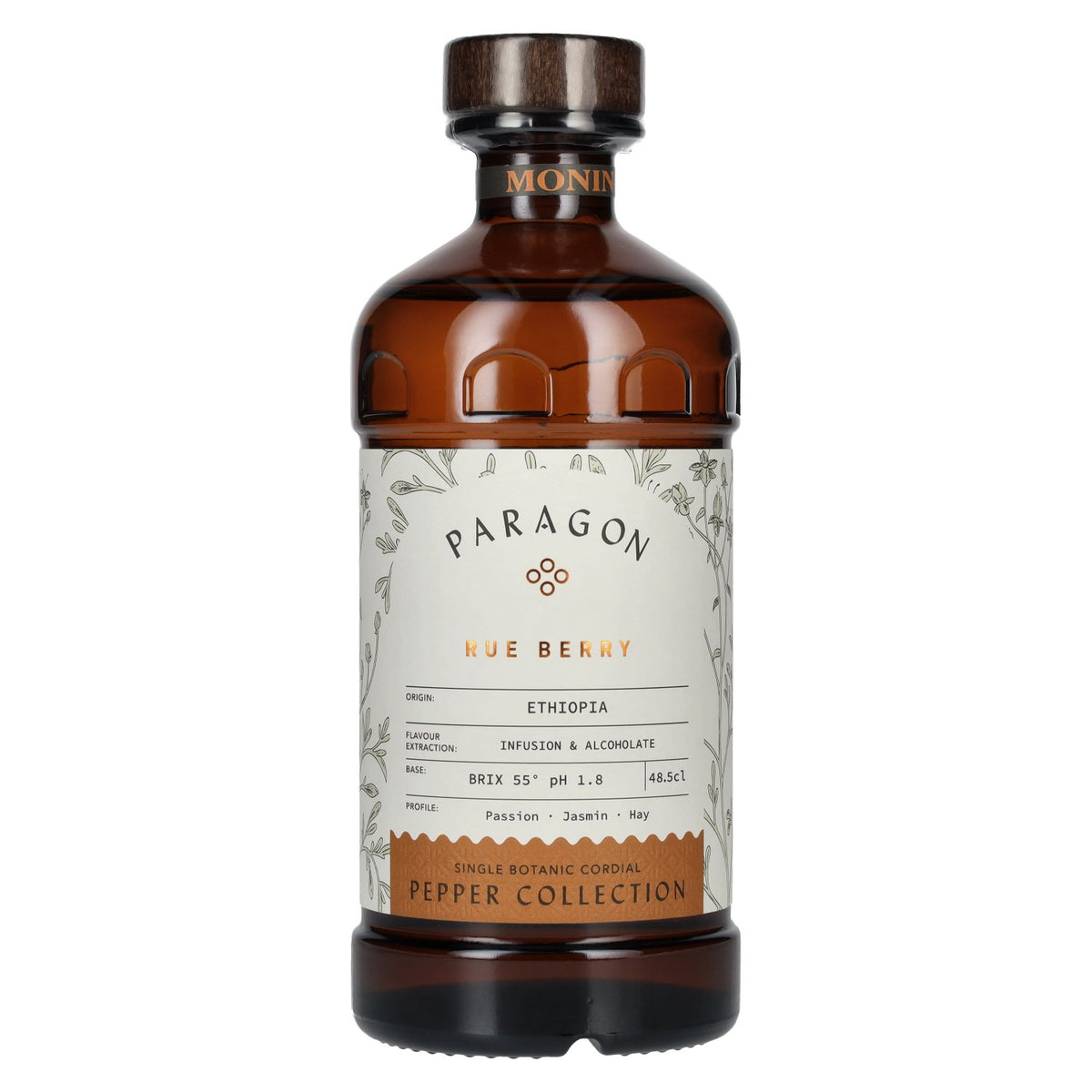 Monin Paragon RUE BERRY Single Botanic Cordial Pepper Collection 0.485 l