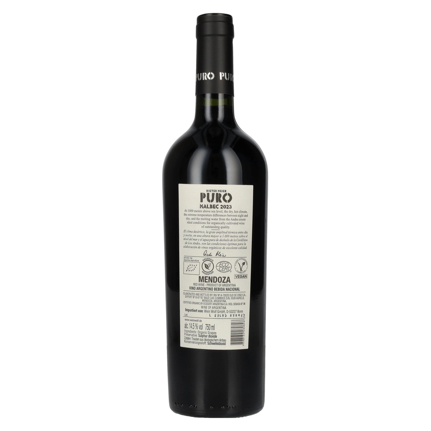 Dieter Meier Puro Malbec BIO 2023 14,5% Vol. 0,75l