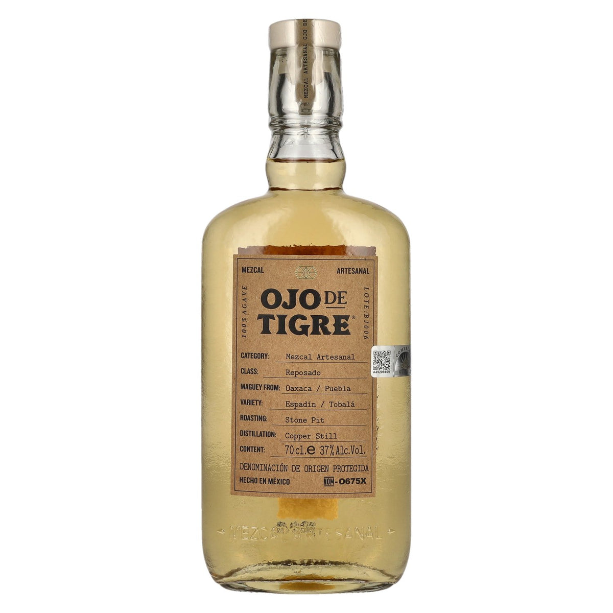 Ojo de Tigre Mezcal artisanal Reposado 100 % agave, 37 % vol., 0,7 l