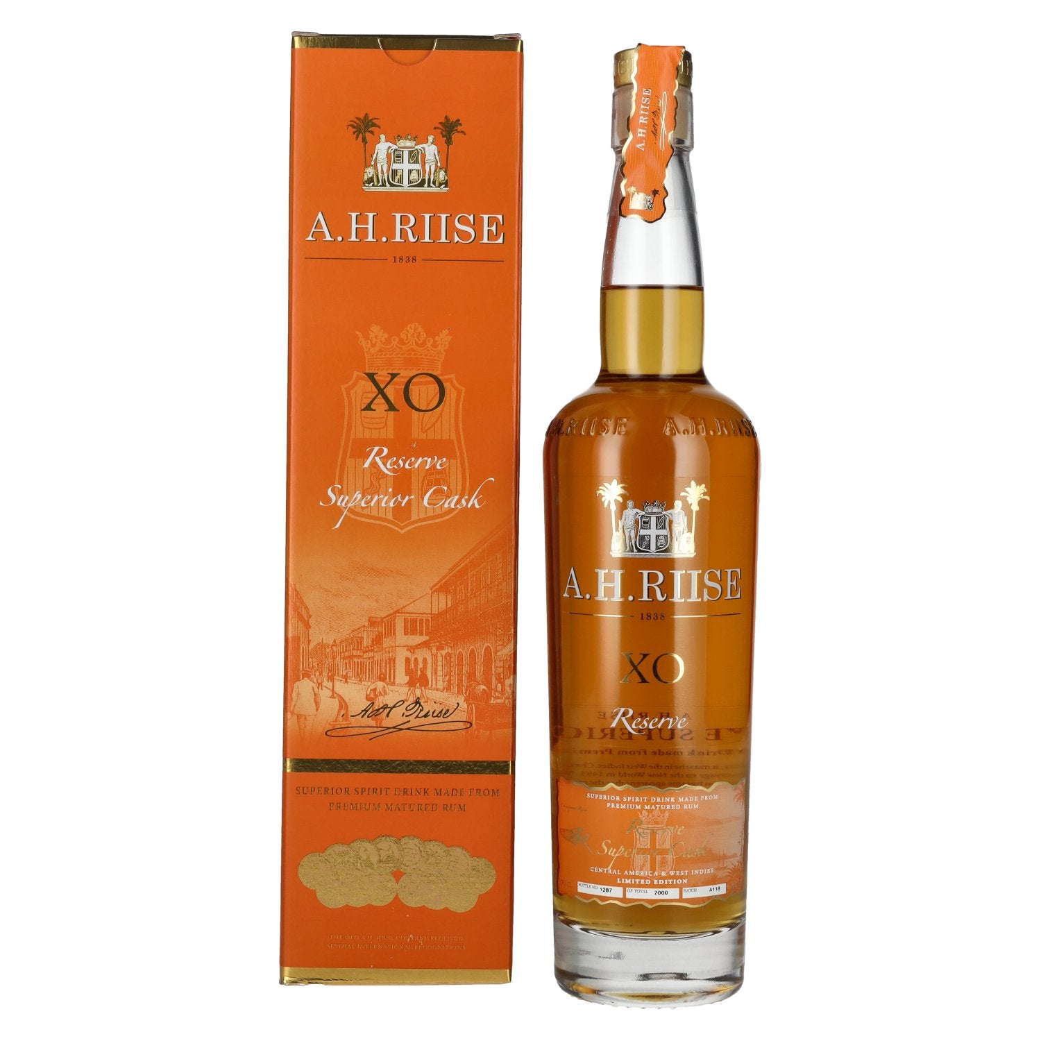 A.H. Riise X.O. Reserve Superior Cask Spirit Drink 40% Vol. 0,7l in gift box