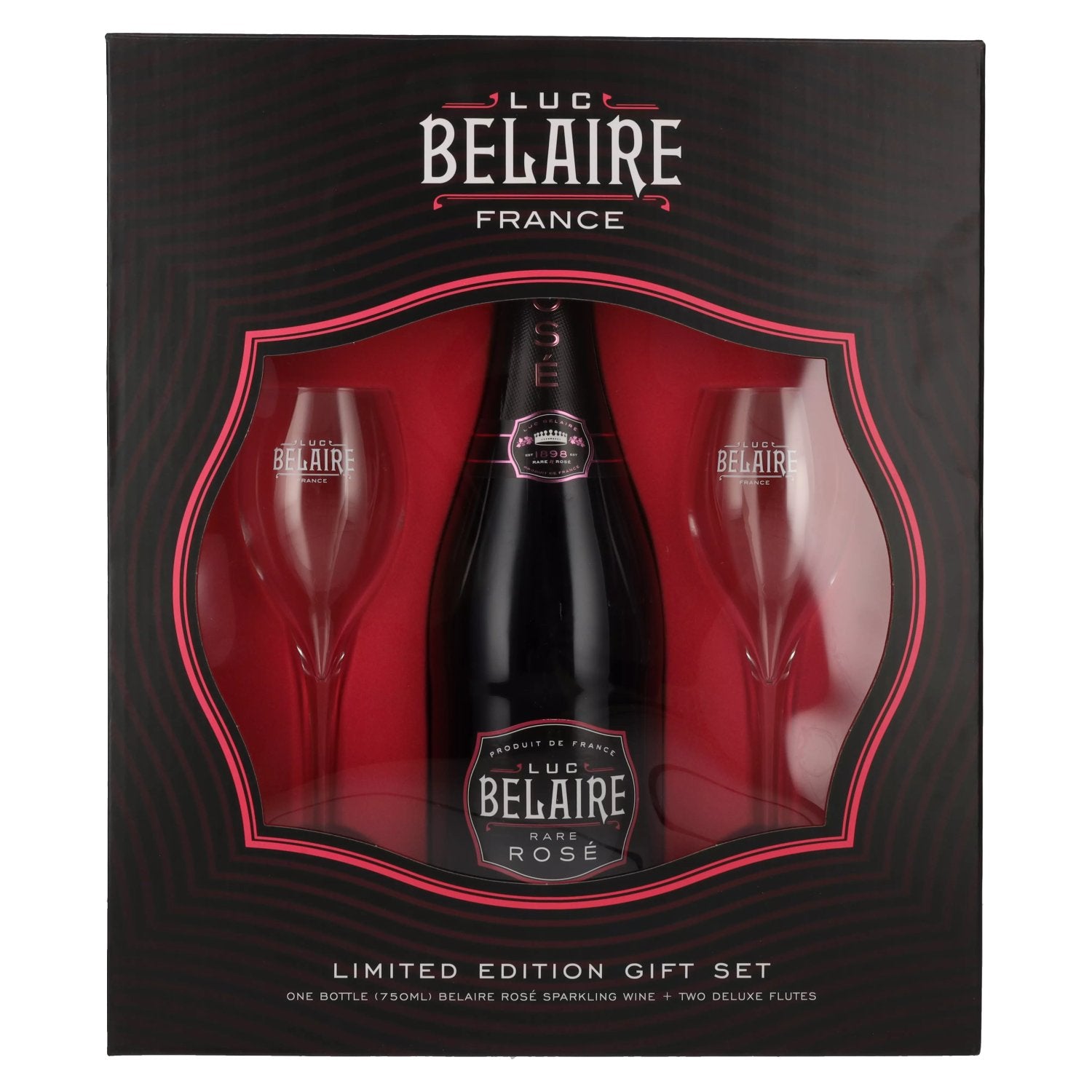Luc Belaire Rare Rosé 12,5% Vol. 0,75l in Geschenkbox mit 2 Gläsern