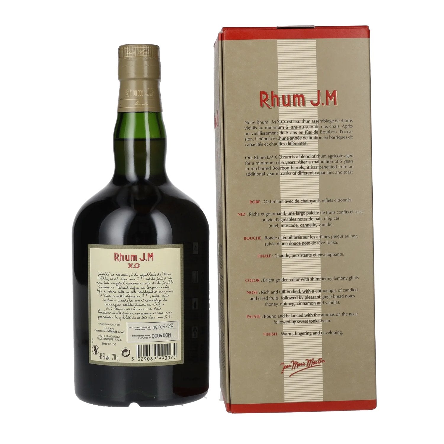 Rhum J.M Très Vieux Rhum Agricole X.O 45% Vol. 0,7l in Geschenkbox