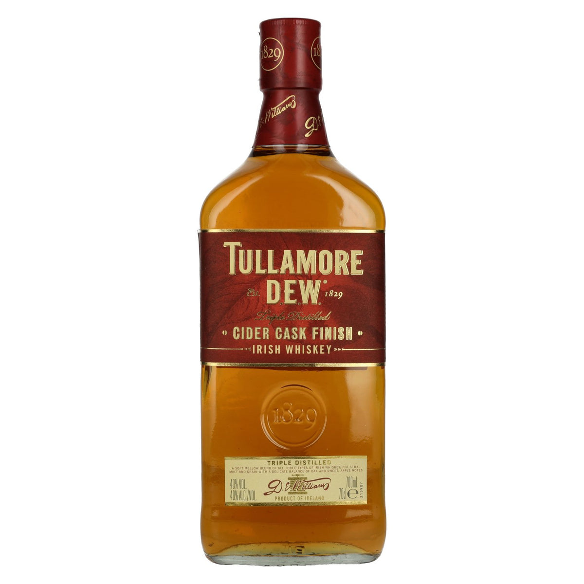 Tullamore D.E.W. Irish Whiskey, affiné en fût de cidre, 40 % vol., 0,7 l