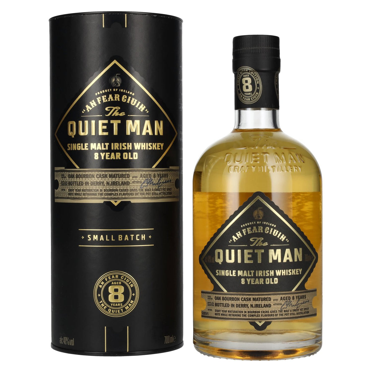 The Quiet Man AN FEAR CIUIN 8 Year Old BOURBON CASK Single Malt Irish Whiskey 40% Vol. 0,7l in Geschenkbox