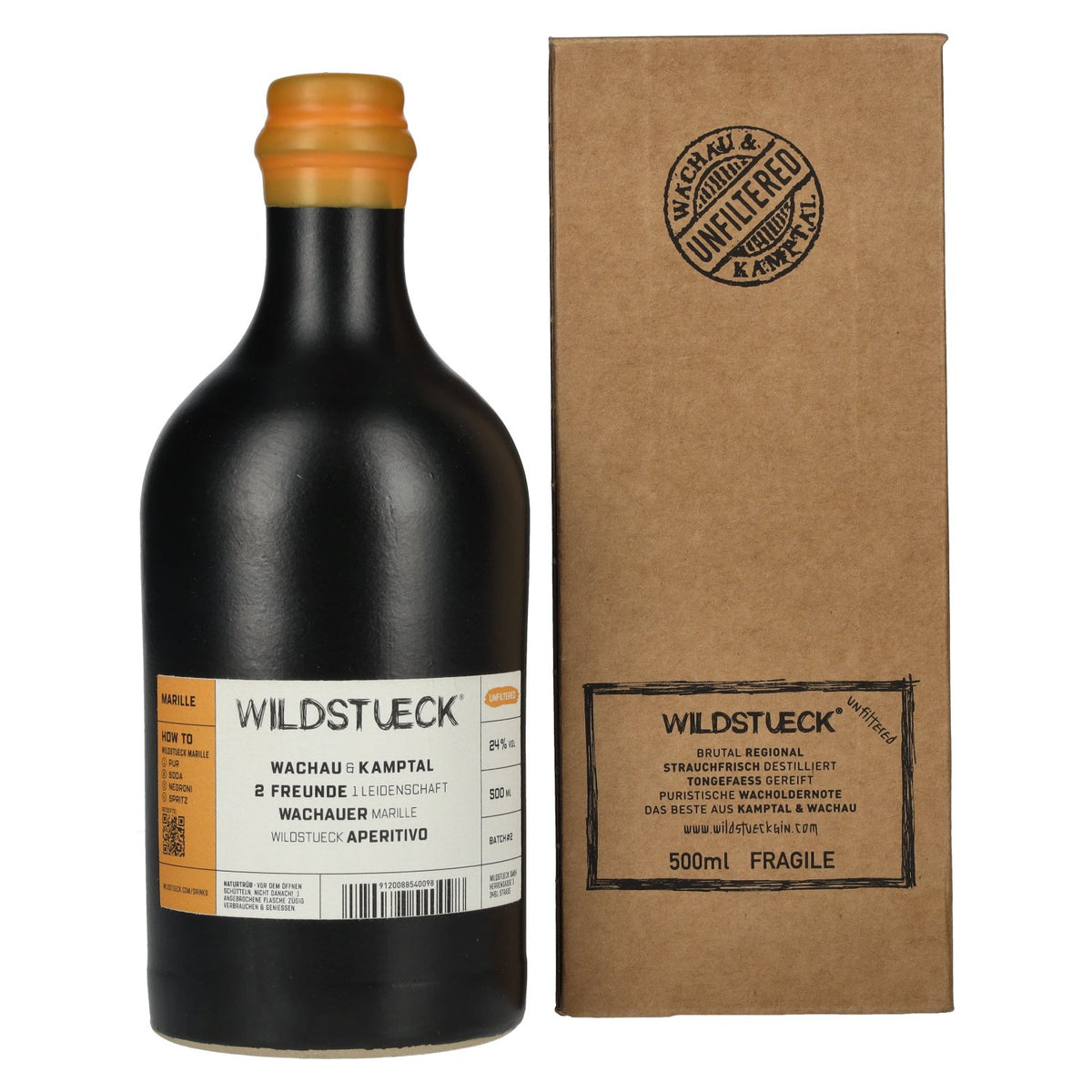 Gin Wildstueck x Abricot de la Wachau 24 % vol., 0,5 l, dans un coffret cadeau
