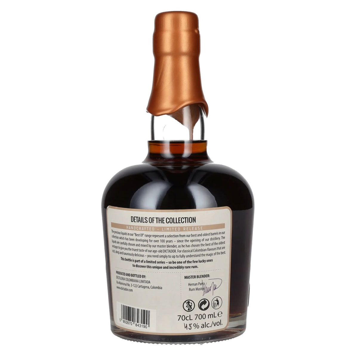 Dictador BEST OF 1978 ALTISIMO Colombian Rum Limited Release 45% vol. 0.7 l
