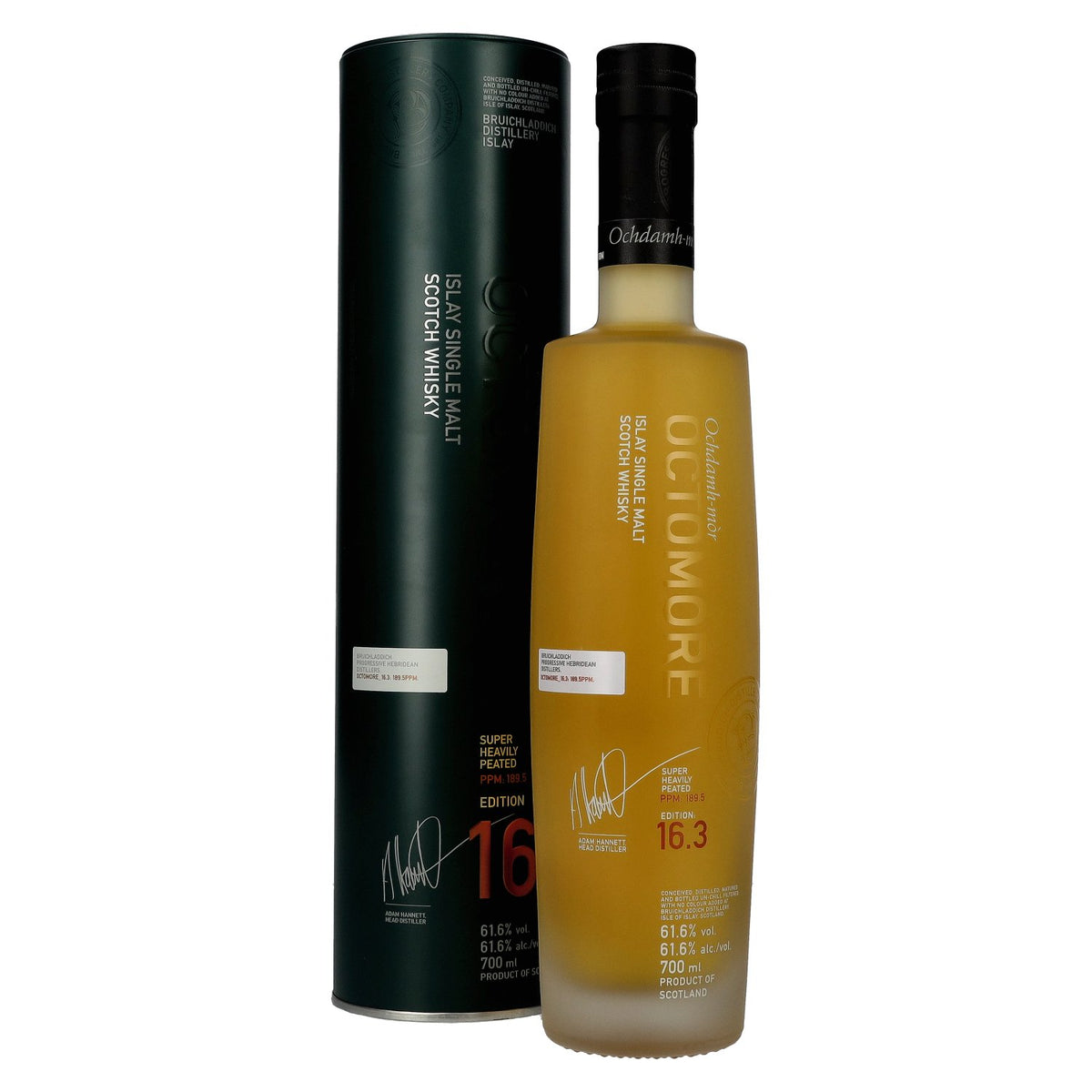 Octomore EDITION: 16.3 Super Heavily Peated Islay Single Malt 61,6% vol. 0,7 l in blikken doos