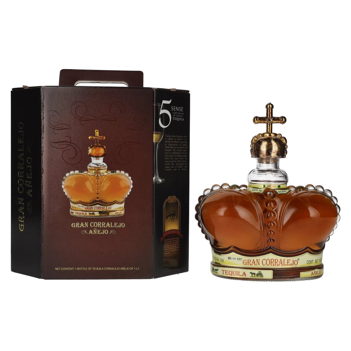 Gran Corralejo Tequila AÑEJO 100% agave 38% vol. 1 l in geschenkverpakking