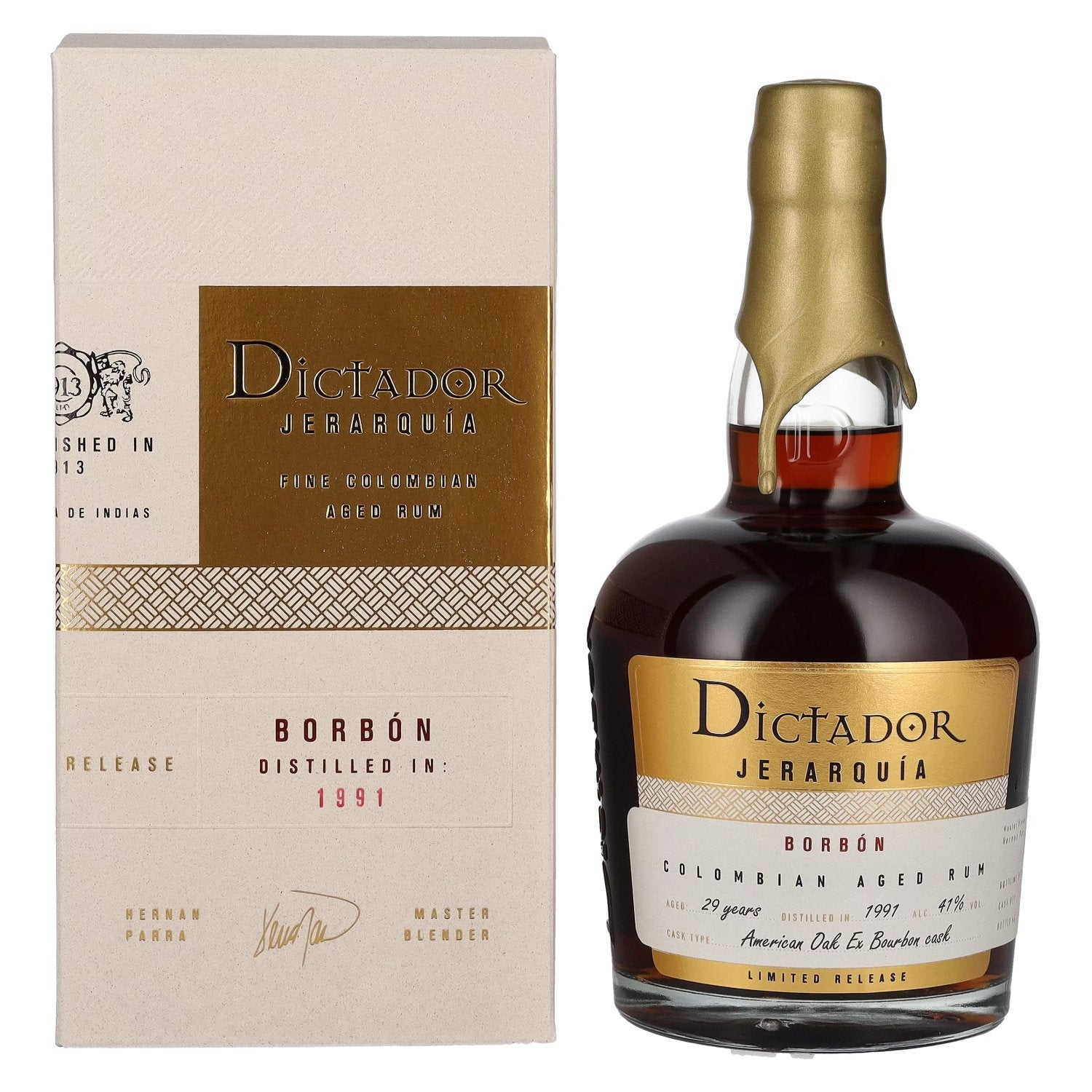 Dictador JERARQUÍA 29 Years Old BORBÓN Rum 1991 41% Vol. 0,7l en boîte cadeau