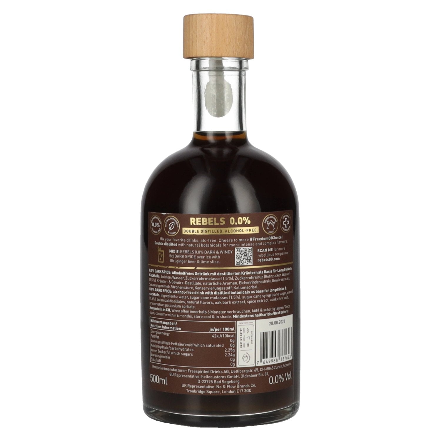 Rebels 0,0% Cheers Revolutie Donkere Kruiden Alcoholvrij 0,5l
