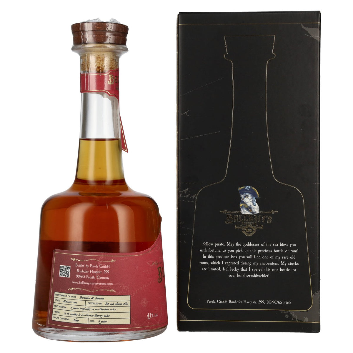 Rhum Bellamy's Reserve OLOROSO CASK FINISH 43 % vol., 0,7 l, dans un coffret cadeau